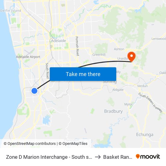 Zone D Marion Interchange - South side to Basket Range map