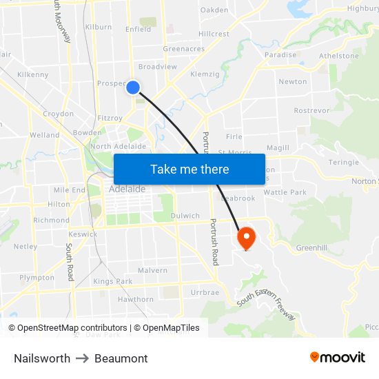 Nailsworth to Beaumont map