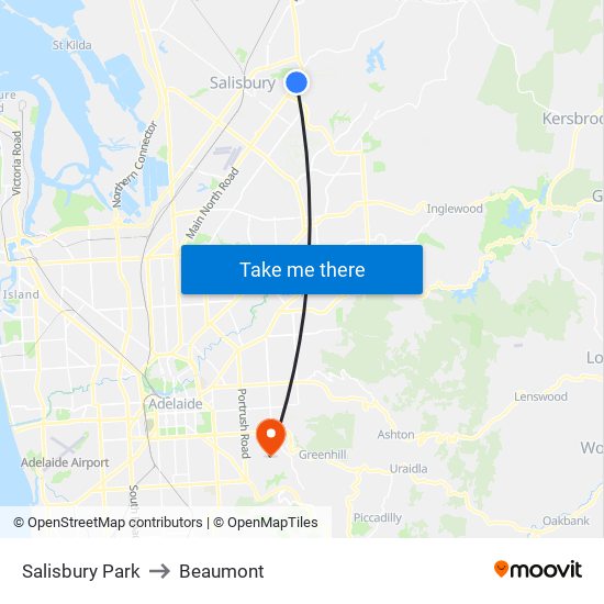 Salisbury Park to Beaumont map
