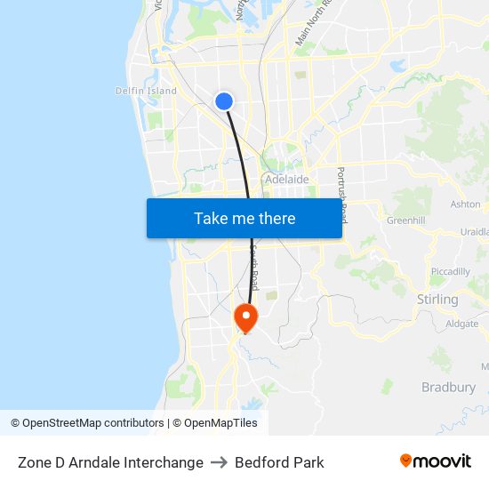 Zone D Arndale Interchange to Bedford Park map