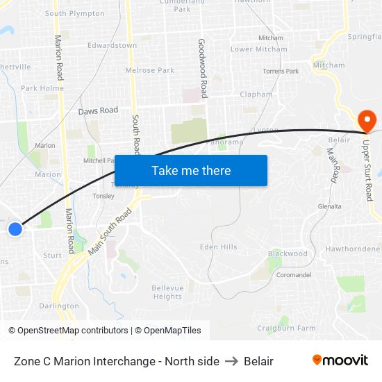 Zone C Marion Interchange - North side to Belair map