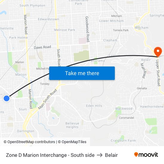 Zone D Marion Interchange - South side to Belair map