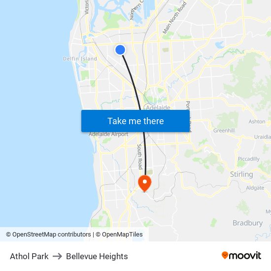 Athol Park to Bellevue Heights map