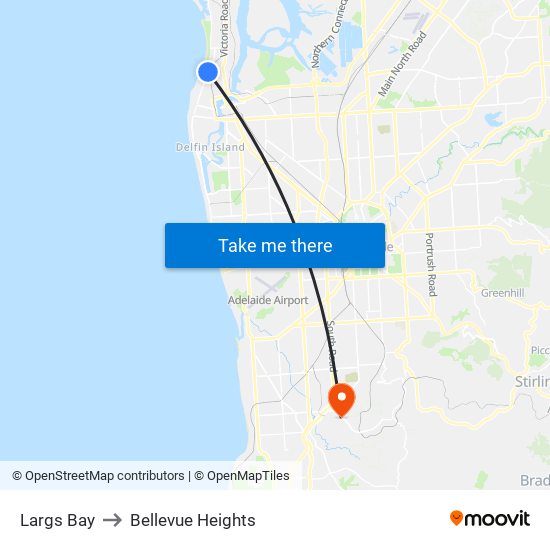 Largs Bay to Bellevue Heights map
