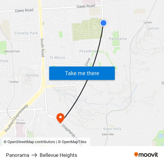 Panorama to Bellevue Heights map