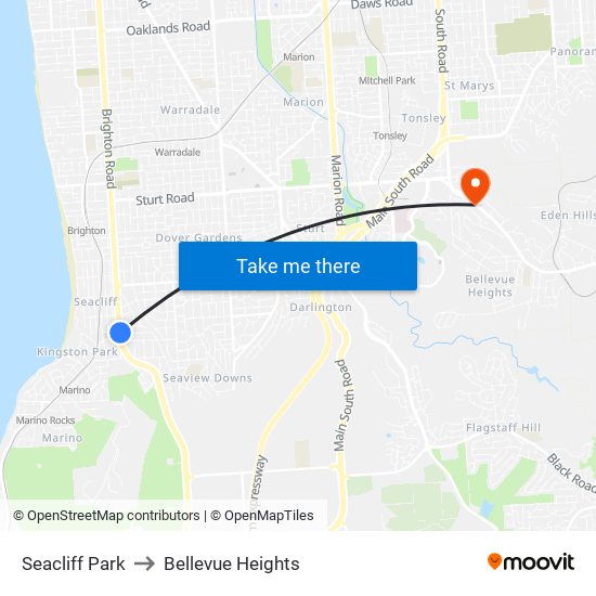 Seacliff Park to Bellevue Heights map