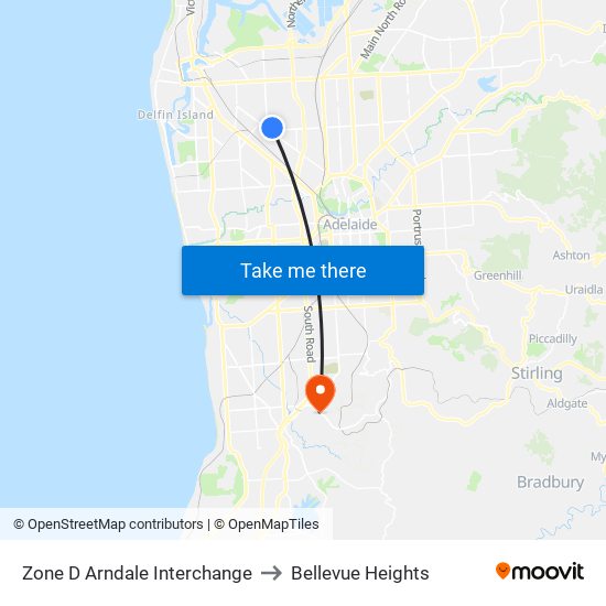 Zone D Arndale Interchange to Bellevue Heights map