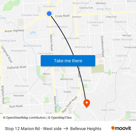 Stop 12 Marion Rd - West side to Bellevue Heights map