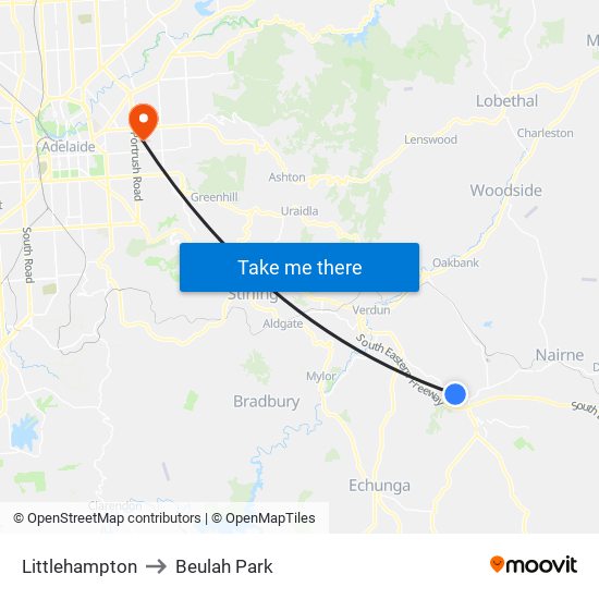 Littlehampton to Beulah Park map