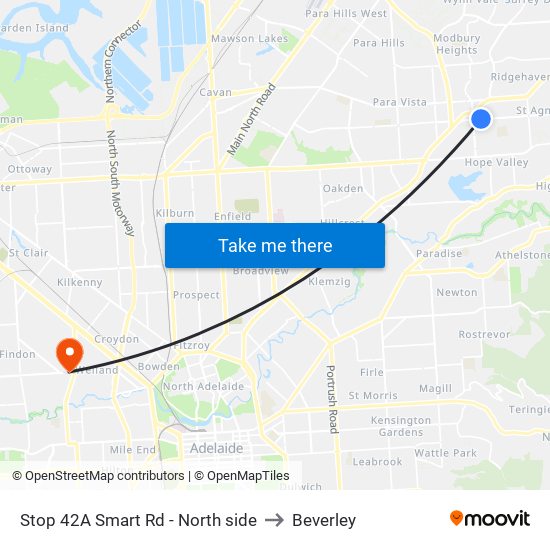 Stop 42A Smart Rd - North side to Beverley map