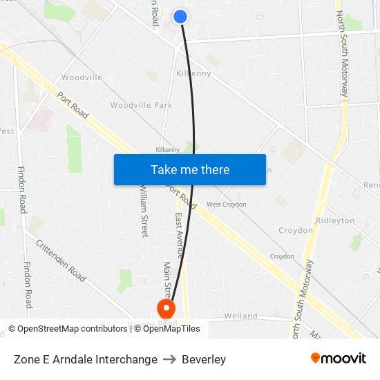 Zone E Arndale Interchange to Beverley map