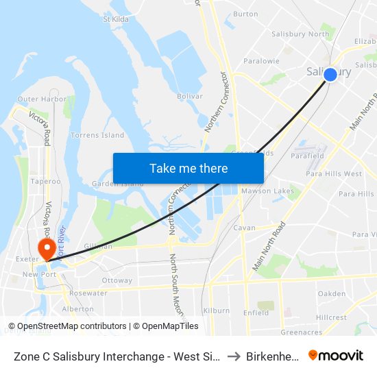 Zone C Salisbury Interchange - West Side to Birkenhead map