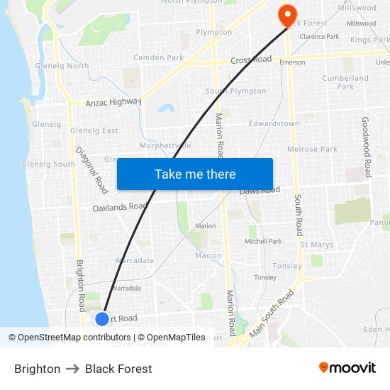 Brighton to Black Forest map