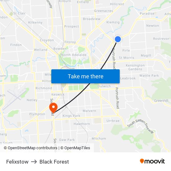 Felixstow to Black Forest map