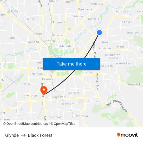 Glynde to Black Forest map