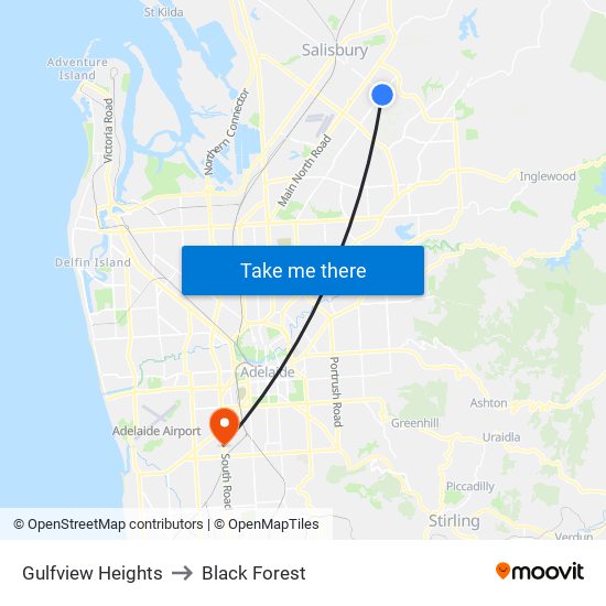 Gulfview Heights to Black Forest map