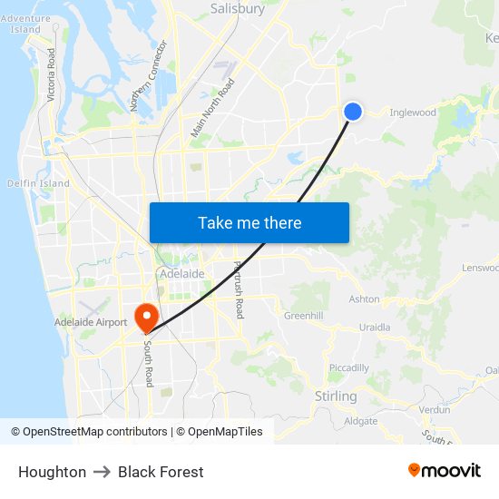 Houghton to Black Forest map