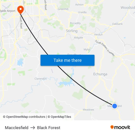 Macclesfield to Black Forest map