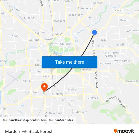 Marden to Black Forest map