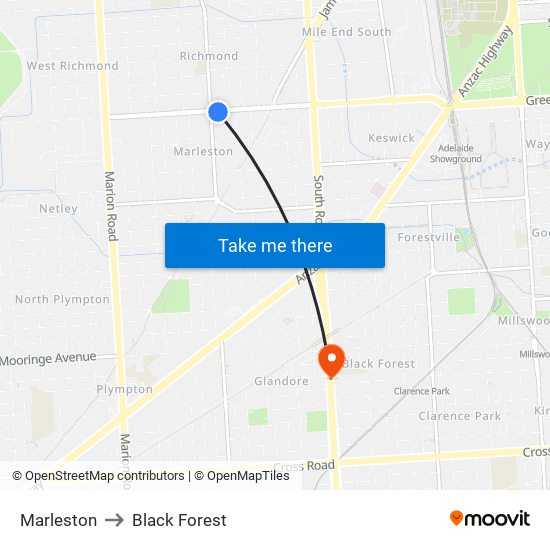 Marleston to Black Forest map