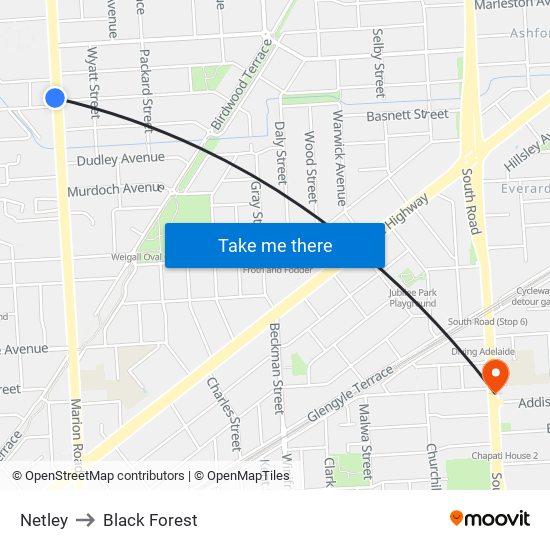 Netley to Black Forest map