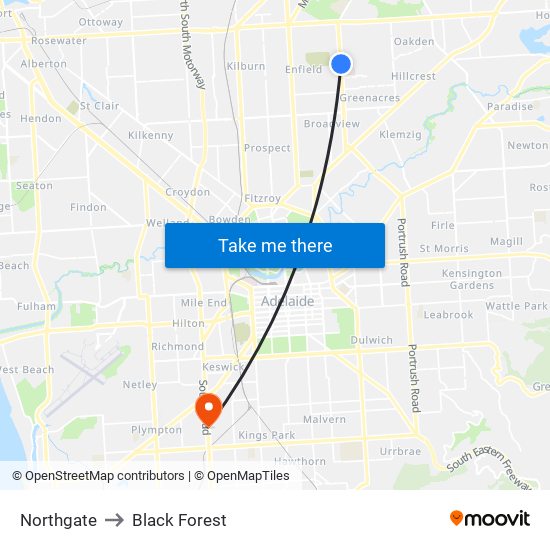 Northgate to Black Forest map