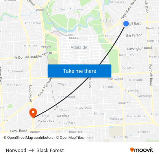 Norwood to Black Forest map