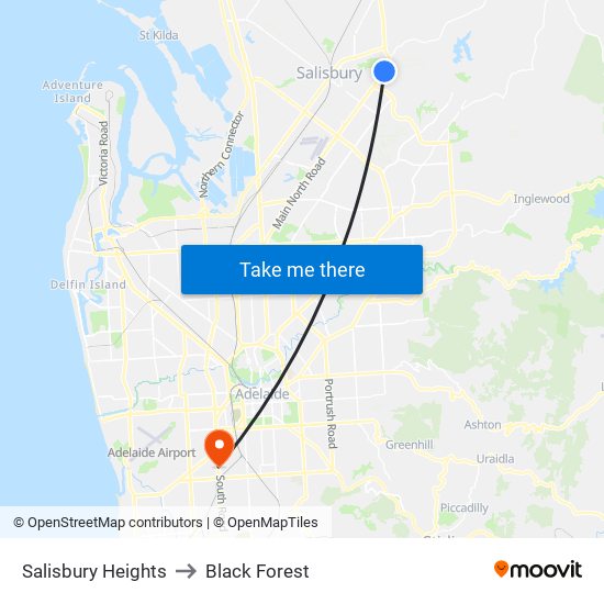 Salisbury Heights to Black Forest map