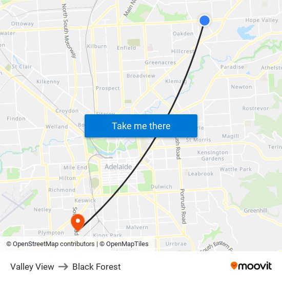 Valley View to Black Forest map