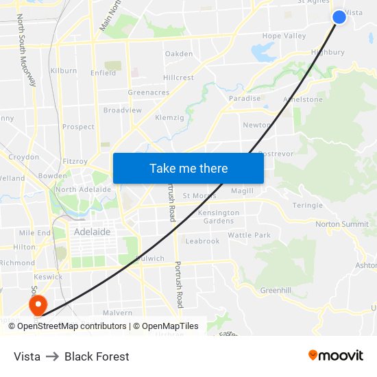 Vista to Black Forest map