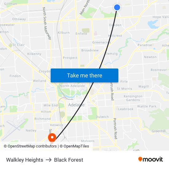 Walkley Heights to Black Forest map