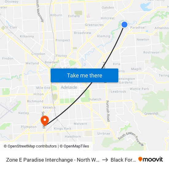 Zone E Paradise Interchange - North West side to Black Forest map