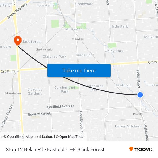 Stop 12 Belair Rd - East side to Black Forest map