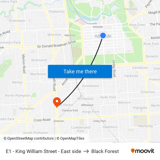 E1 - King William Street - East side to Black Forest map