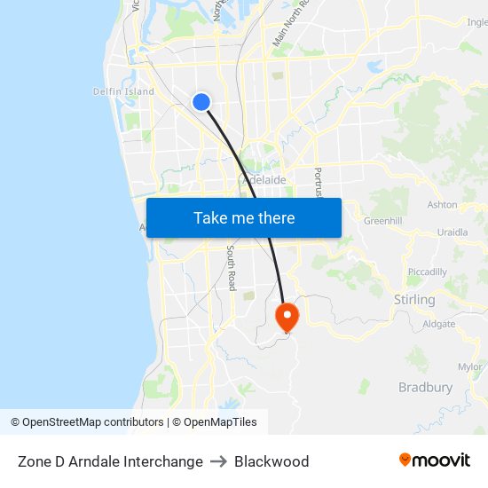 Zone D Arndale Interchange to Blackwood map