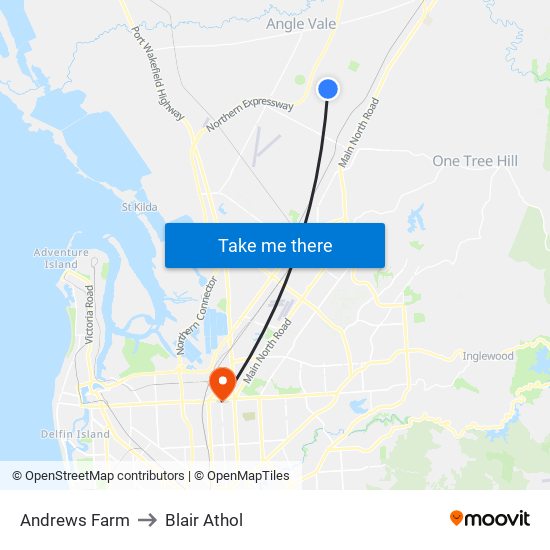 Andrews Farm to Blair Athol map