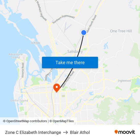 Zone C Elizabeth Interchange to Blair Athol map