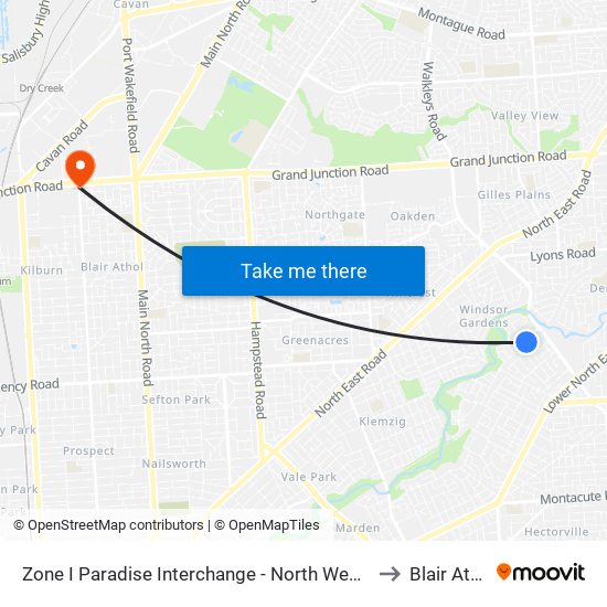 Zone I Paradise Interchange - North West side to Blair Athol map