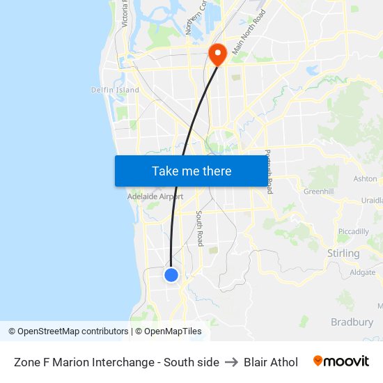 Zone F Marion Interchange - South side to Blair Athol map