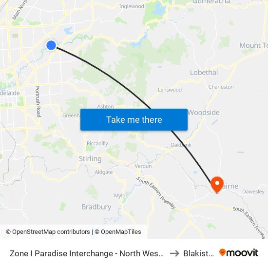 Zone I Paradise Interchange - North West side to Blakiston map