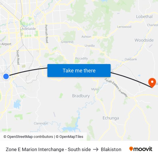 Zone E Marion Interchange - South side to Blakiston map