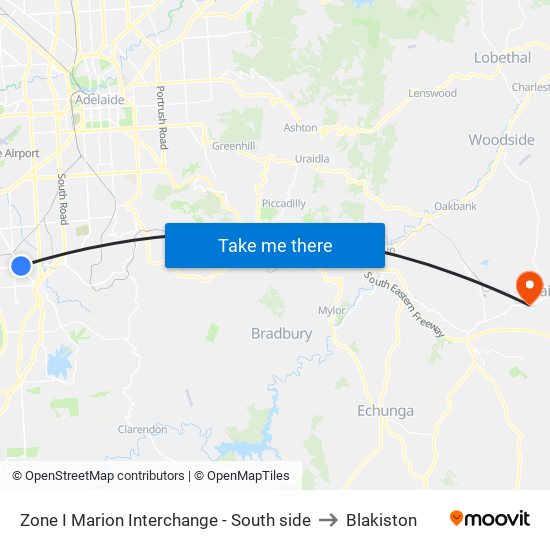Zone I Marion Interchange - South side to Blakiston map