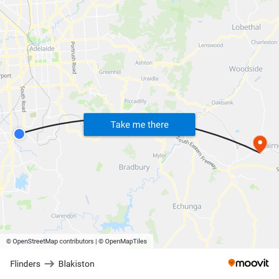 Flinders to Blakiston map