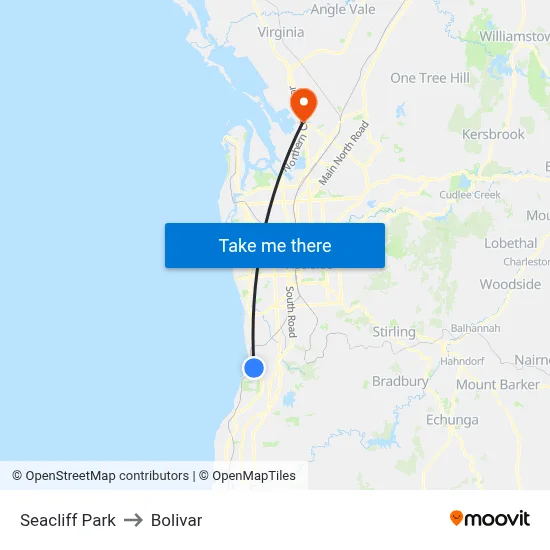 Seacliff Park to Bolivar map