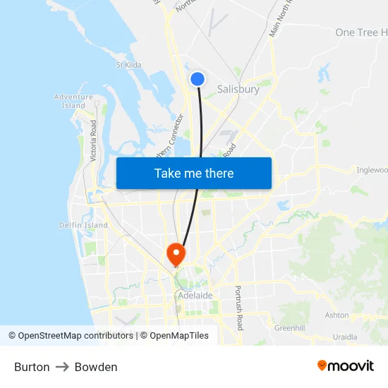 Burton to Bowden map