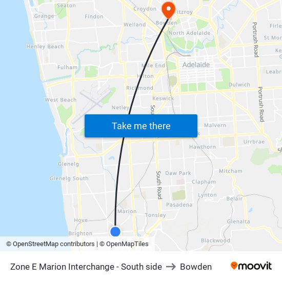 Zone E Marion Interchange - South side to Bowden map