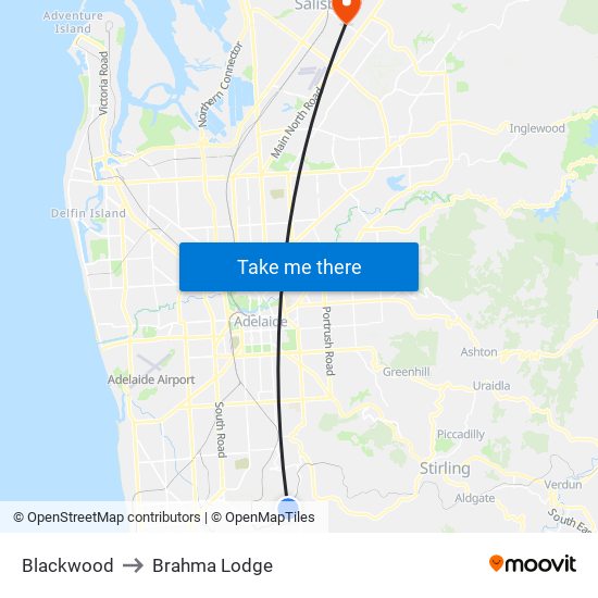 Blackwood to Brahma Lodge map