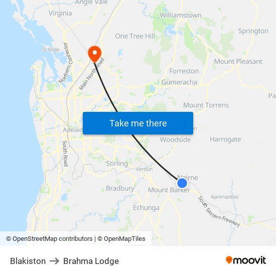 Blakiston to Brahma Lodge map