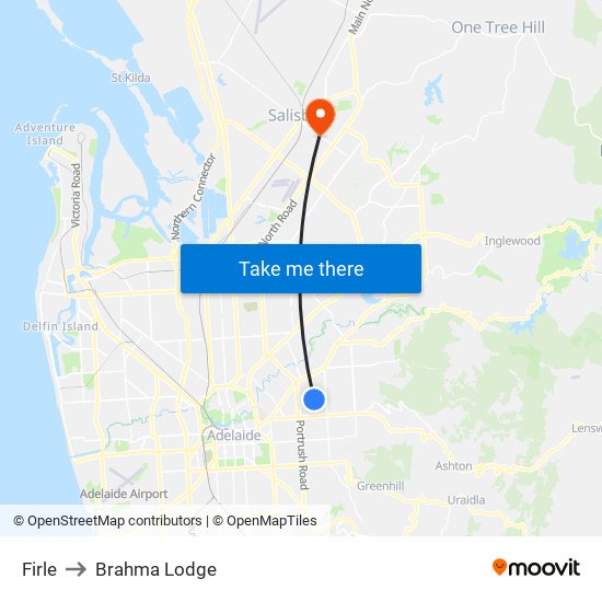 Firle to Brahma Lodge map