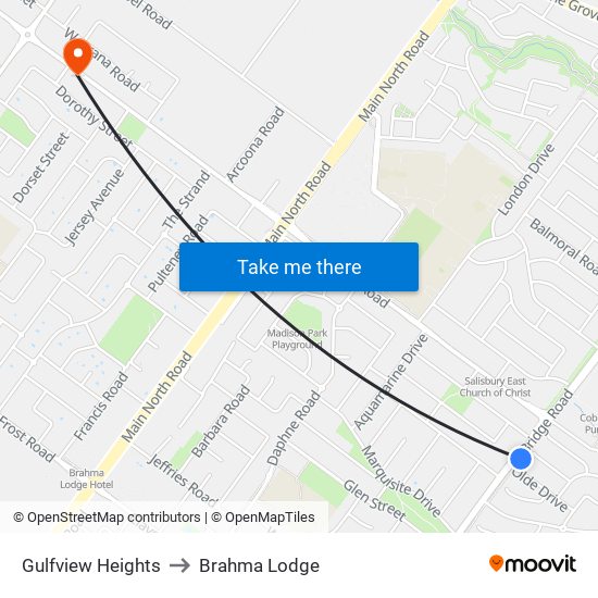 Gulfview Heights to Brahma Lodge map